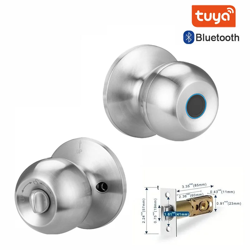 XSDTS Tuya App Fingerprint Smart Lock with Bluetooth Remote Control Digital Door Lock Keyless Entry Home House Apartment