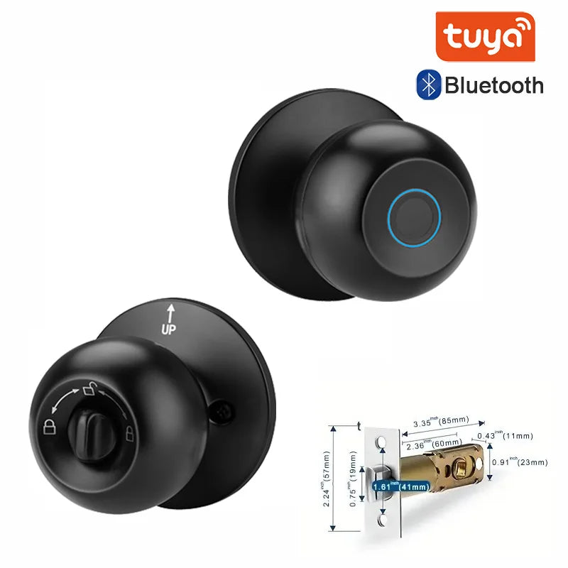 XSDTS Tuya App Fingerprint Smart Lock with Bluetooth Remote Control Digital Door Lock Keyless Entry Home House Apartment