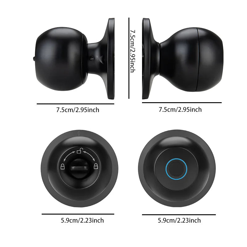 XSDTS Tuya App Fingerprint Smart Lock with Bluetooth Remote Control Digital Door Lock Keyless Entry Home House Apartment